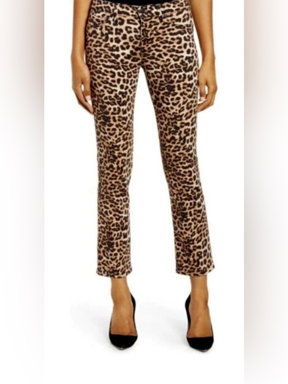 Hudson Jeans Nico Cigarette Ankle Skinny Leopard Print Jeans Size 25
